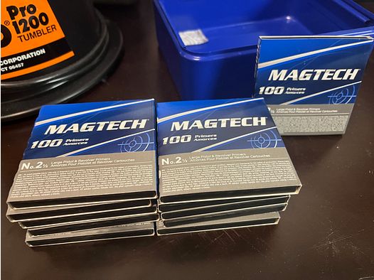 1000 piezas de cápsulas de percusión Magtech Large Pistol No. 2 1/2