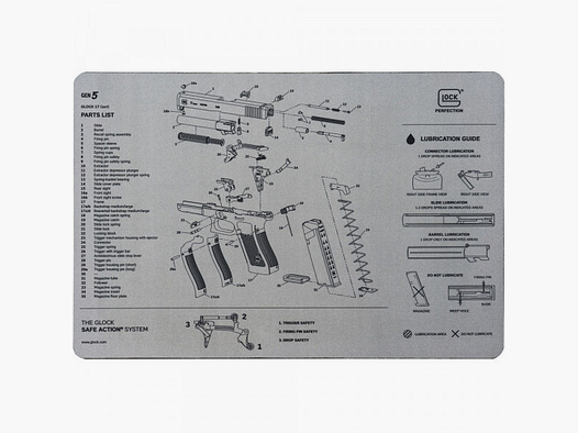 GLOCK WAFFENMATTE - GRAU - WAFFENABLAGE/-REINIGUNGSMATTE