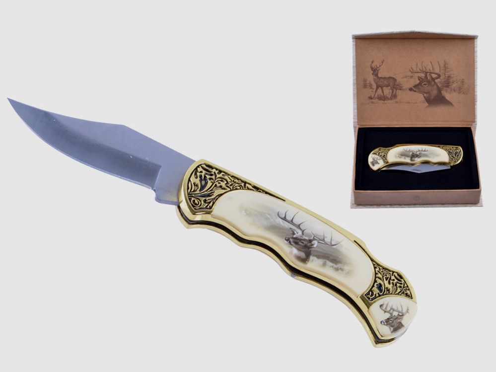 Western folding knife deer