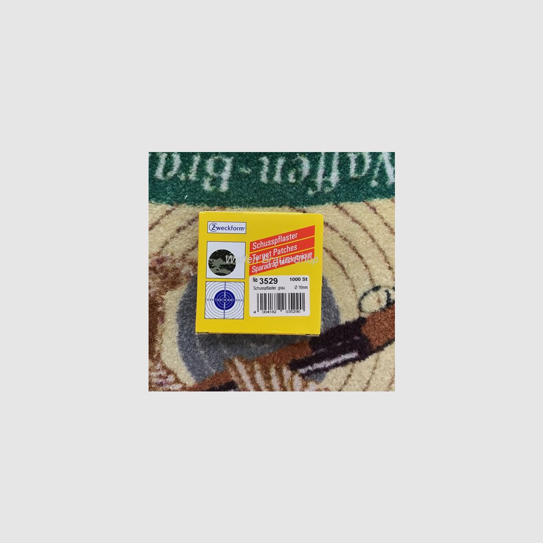 Formular opatrunków strzałowych Szary 16mm Samoprzylepny, w opakowaniu dozującym z około 1.000 sztuk. Przełomowy.