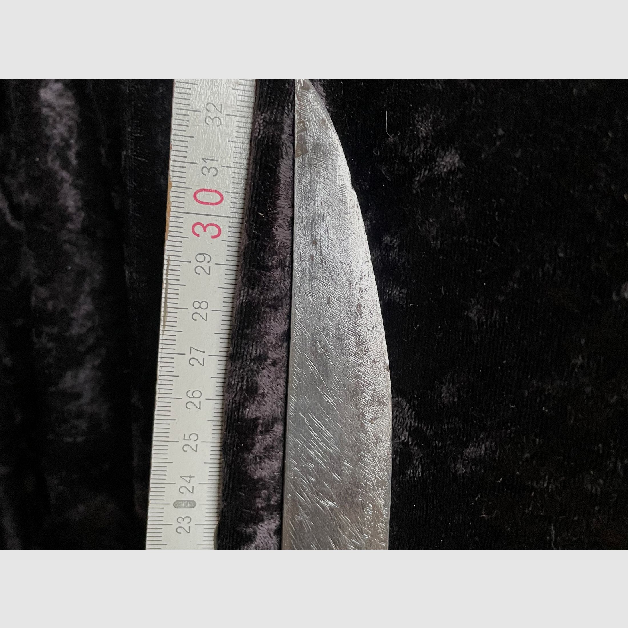 Antyczny srebrny nóż Dha – Myanmar (Birma) XIX w. – uchwyt z morskiej kości słoniowej/kości