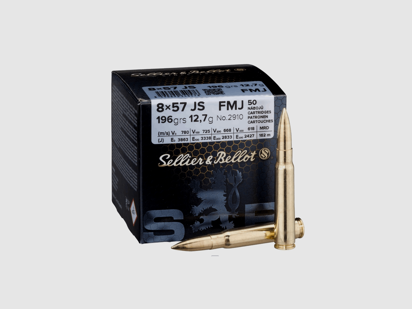 Sellier & Bellot 8X57IS balle blindée 12,7 g/196 grs 50 pièces