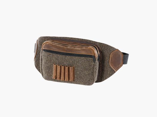 Bauchtasche aus Wollfilz mit Leder