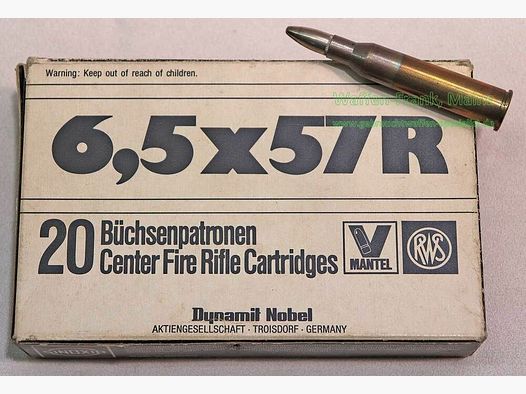 RWS (WZd.Fa.Rottweil) Büchsenpatronen 6,5x57R/6,0 g VM