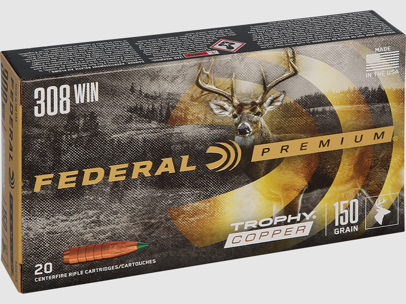 Cartucce Federal Premium Ogive Trophy Copper Calibro 308 Win, immagine 2 di 10