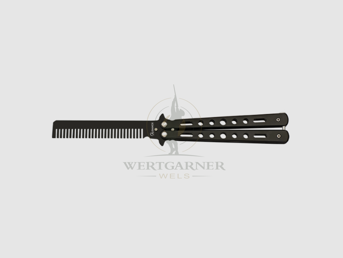 Coltello a farfalla comb. nero 10cm