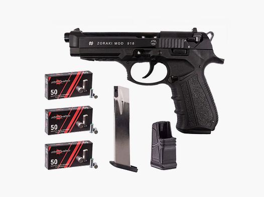 Zoraki 918-P Schreckschusspistole Brüniert 9mm PAK Komplett-Set