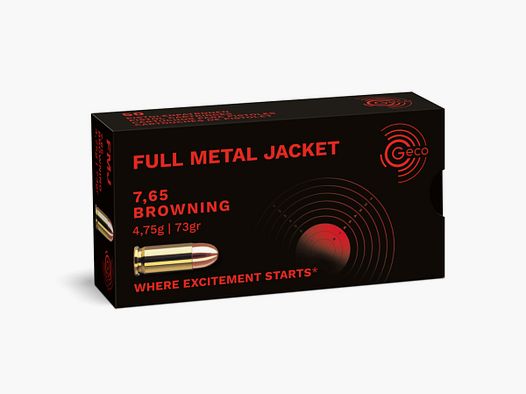 GECO .32ACP (7,65mm) 4.75g 73gr FMJ Full Metal Jacket FMJ BTE50