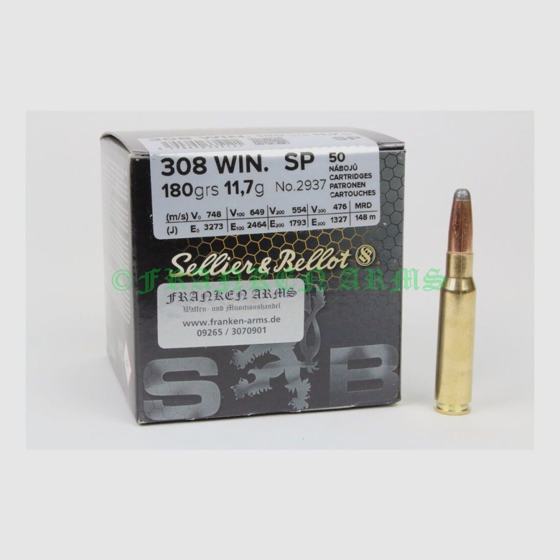 Sellier&Bellot .308 Win. SP 180gr. 11.7g 50 pieces tiered price