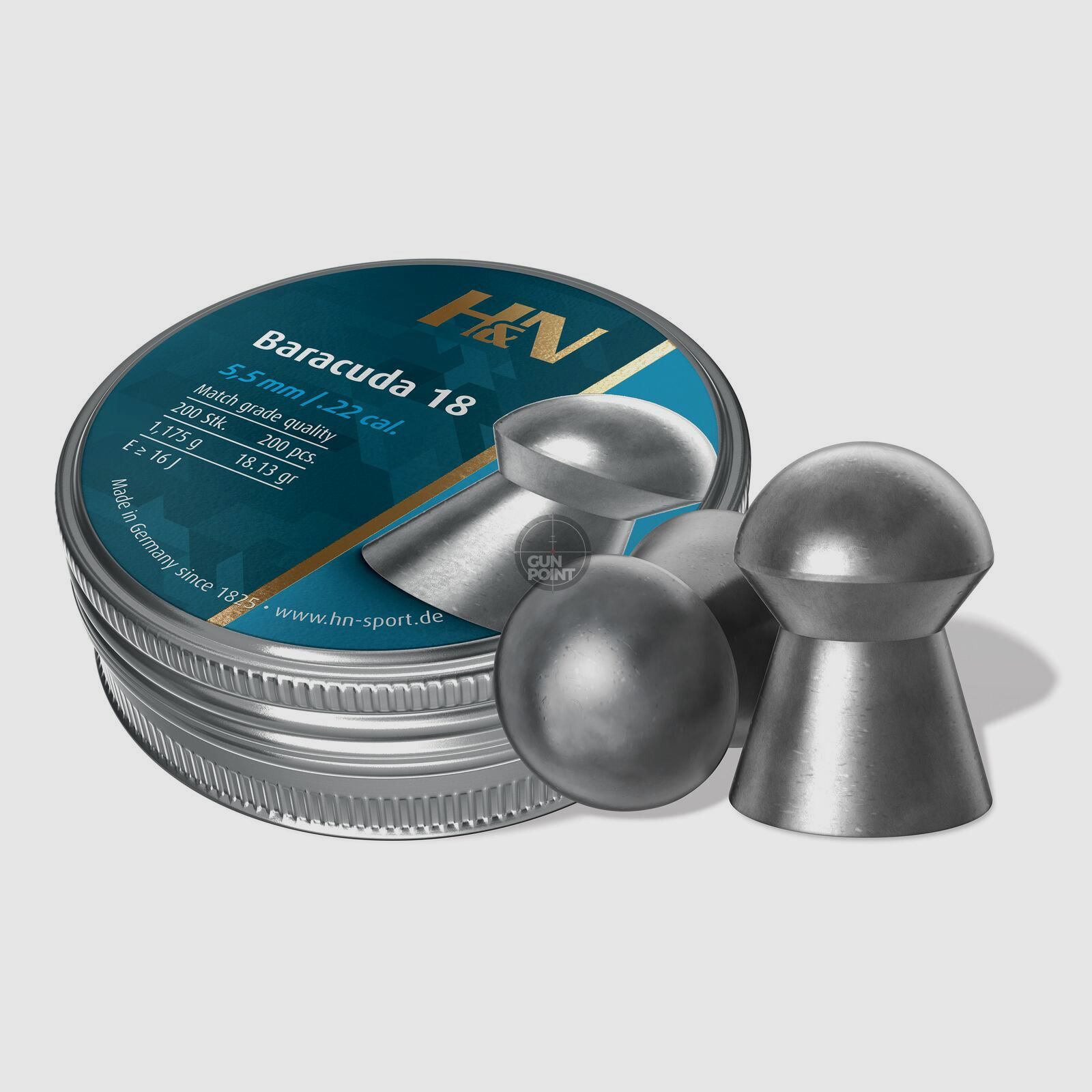 H&N Baracuda 18 - Diabolos - 5,52 mm / .22 cal. - 200 Stck