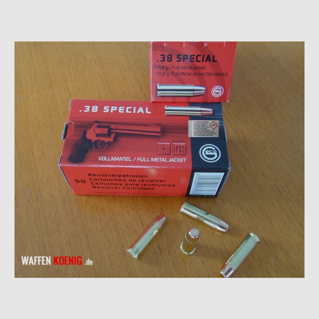 GECO 100 GECO Patronen .38 Special Vollmantel-Flachkopf