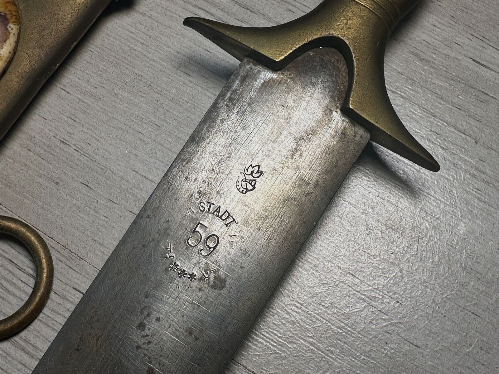 W.K&C (WKC) Kurzschwert Schwert Bronzefarben - "59" - Deko - ca. 1960