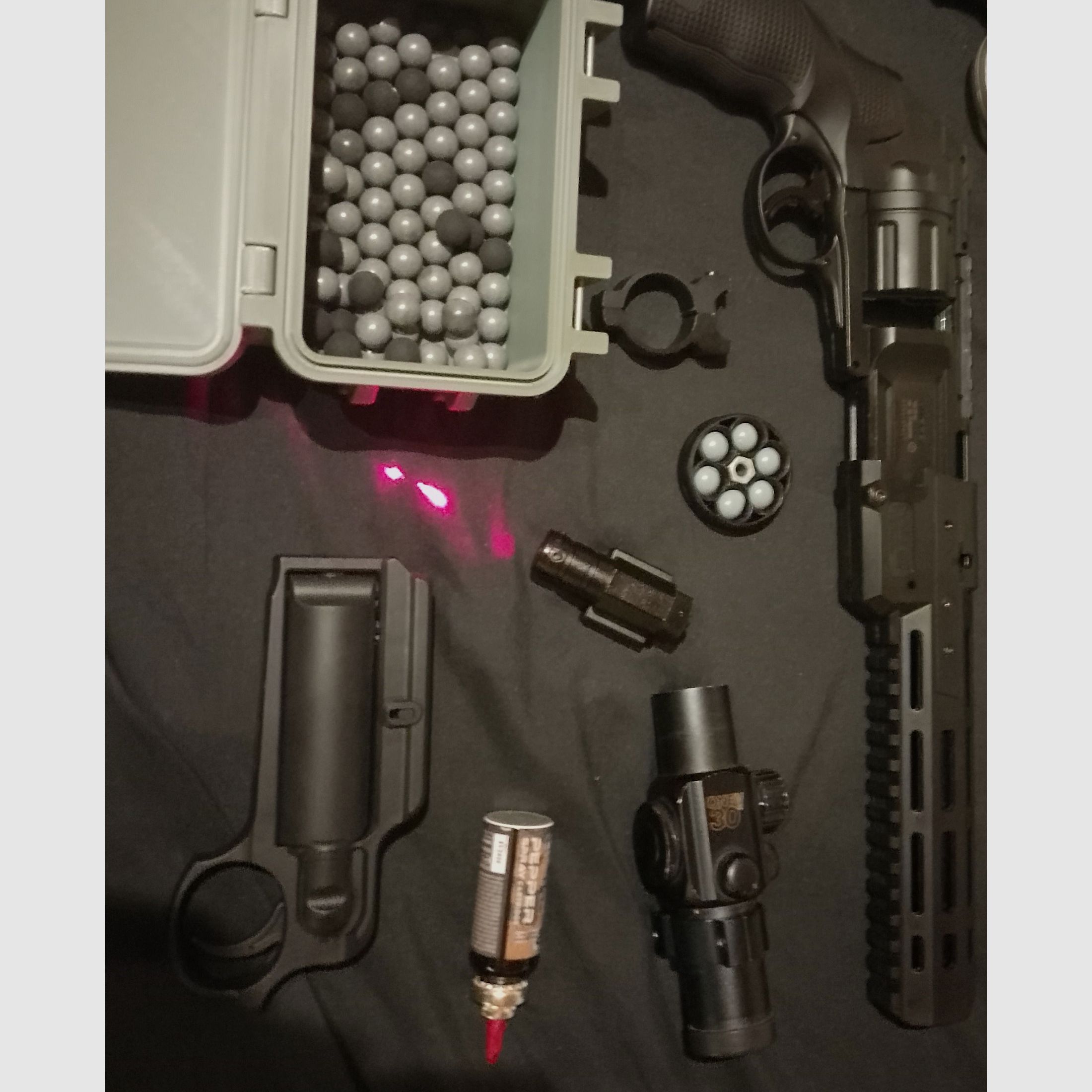 3-9x40 scope op Long T4e HDR50 Tactical Rifle Kit Rot Punkt rubber bullets RAM Paintball Marker Cal .50 Set laser CO2 capsules Revolver Pepper Launcher lange barrel optioneel Holo Visier Red DOT