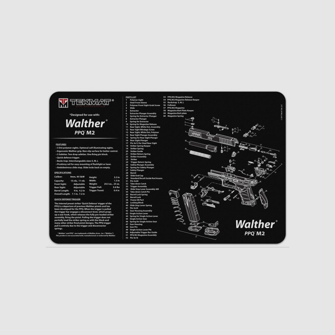 Tapis de protection Walther PPQ M2, image 1 sur 3