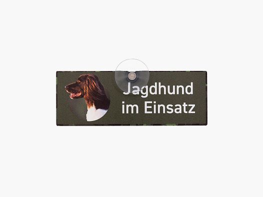 Autoschild mit Saugnapf "Kleiner Münsterländer"
