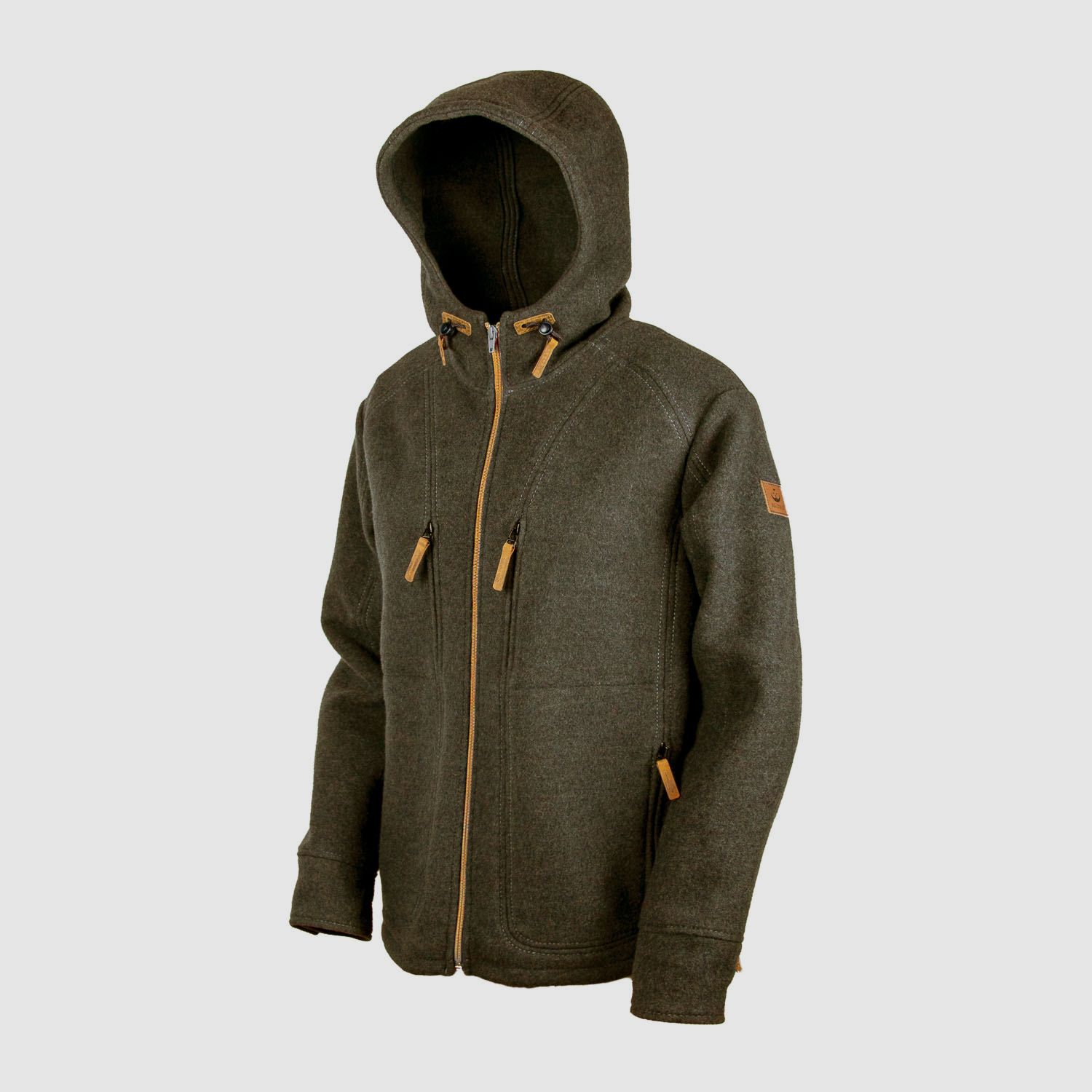 Loden fleece hoodie "Kapuzenhuber", slate