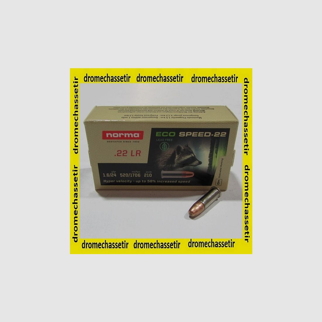 Box mit 50 Patronen .22lr Norma Eco Speed 24 Grain Rundkopf Kupfer Ref 2414038