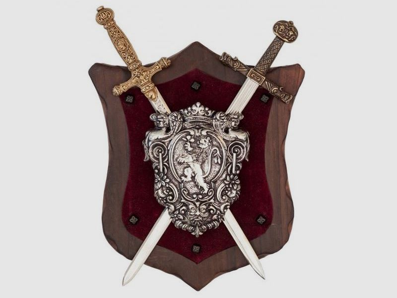 Wandschild Napoleon mit Schild und 2 Schwertern