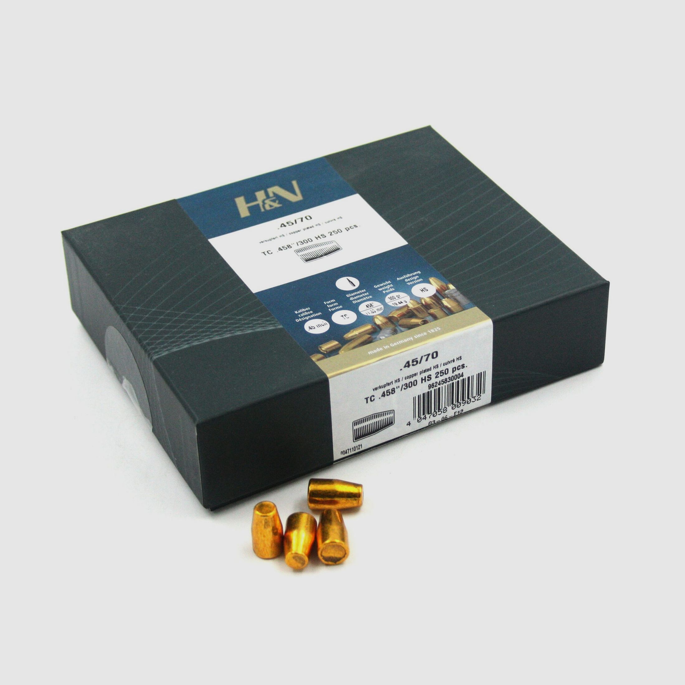 Büchsengeschosse, H+N .458 HS-KS, 300gr, 250 Stk, .45-70 Gov.