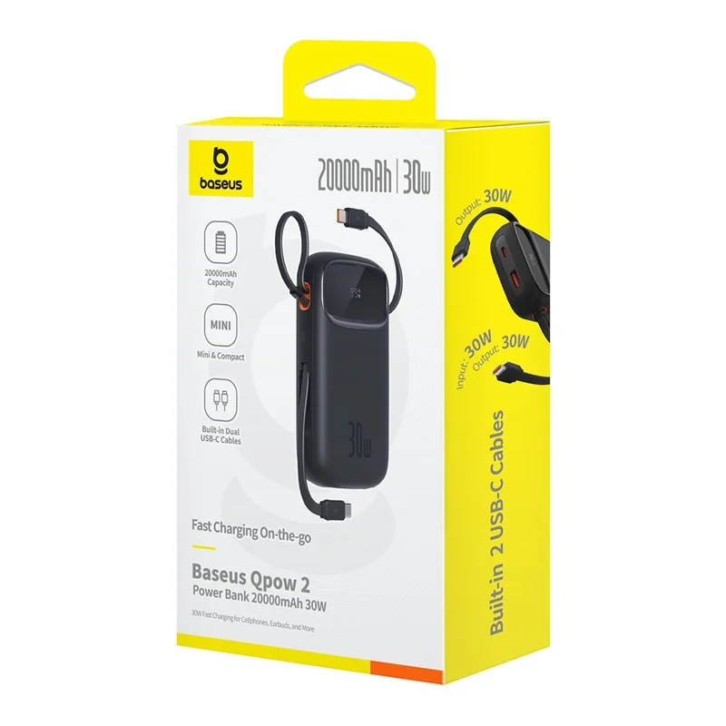 BASEUS QPOW2 20000MAH 30W Power Bank (BLACK), image 4 of 10