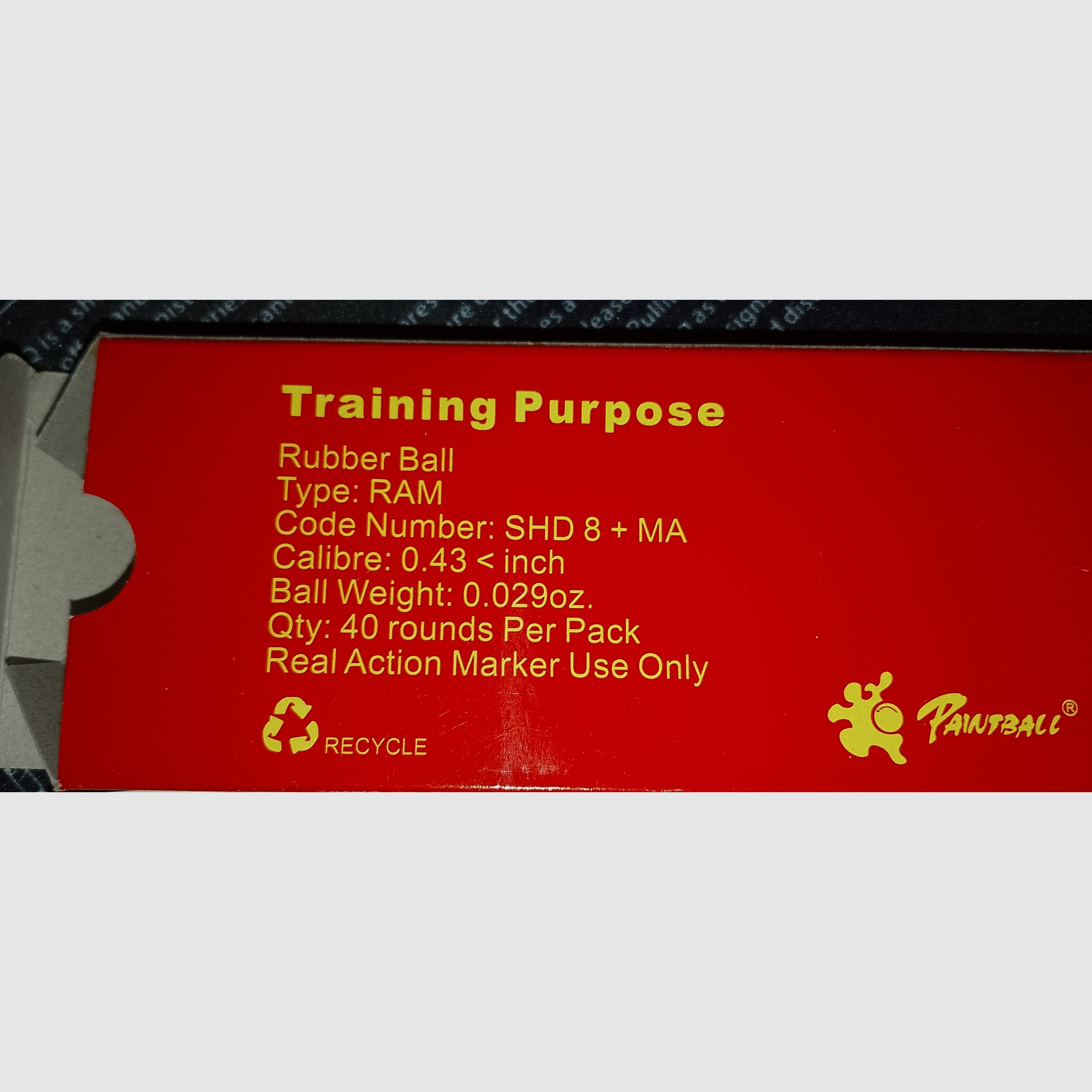 Umarex shd-8+ma .43 40 x Rubberballs + 40 x Polyballs für RAM mit Hülsen Auswurfhülsen R-Serie