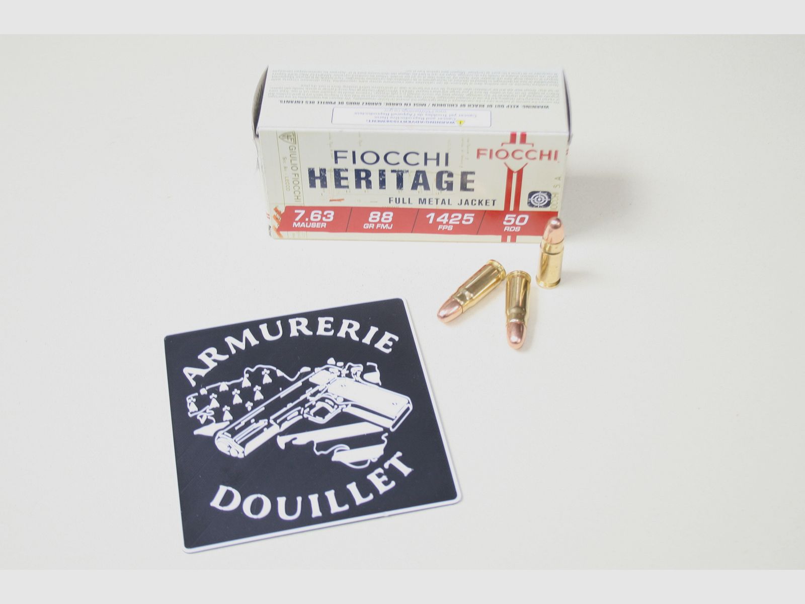 50 munitions 7,63 Mauser 88gr FMJ – FIOCCHI