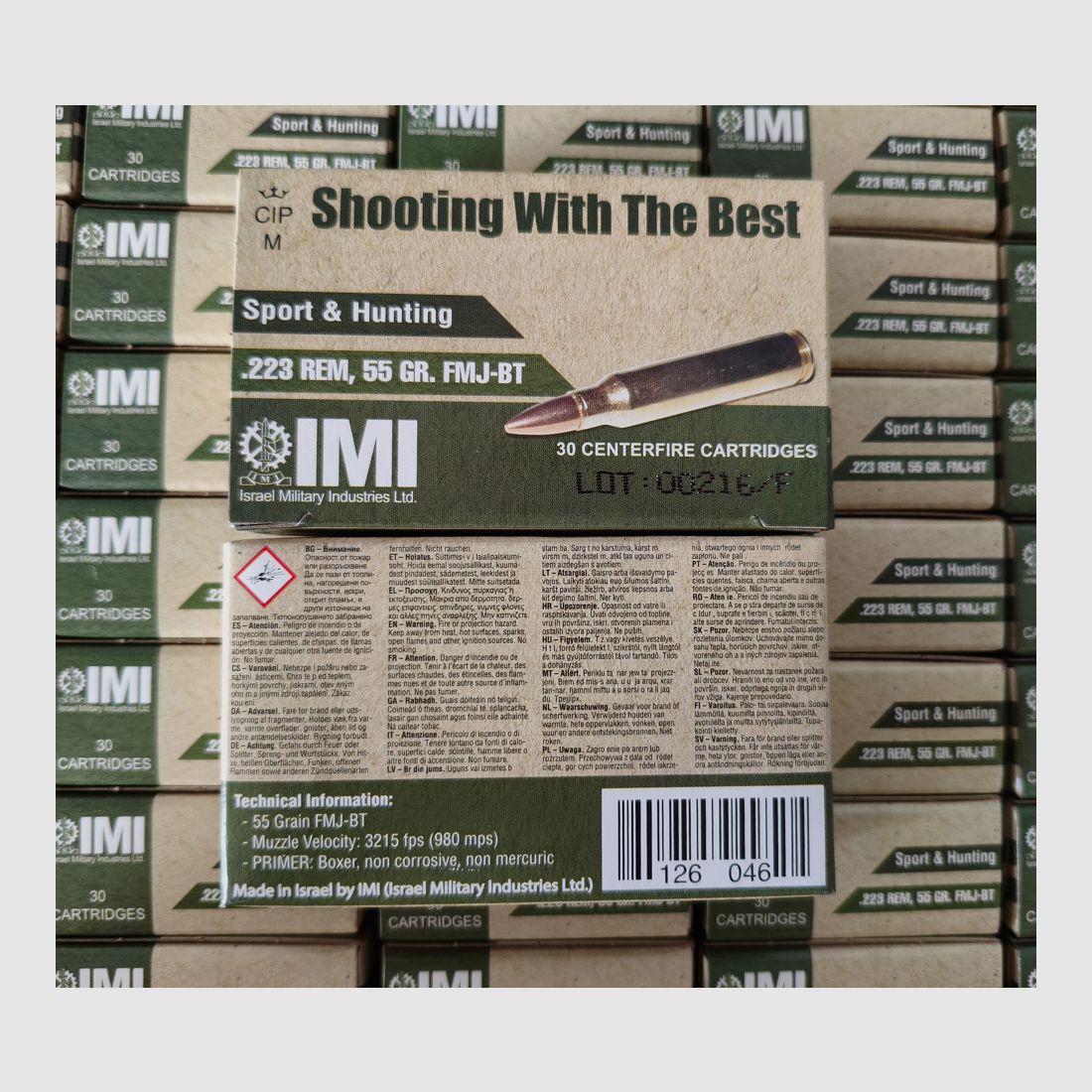.223 Rem. IMI FMJ-BT 55gr. 2460 pcs