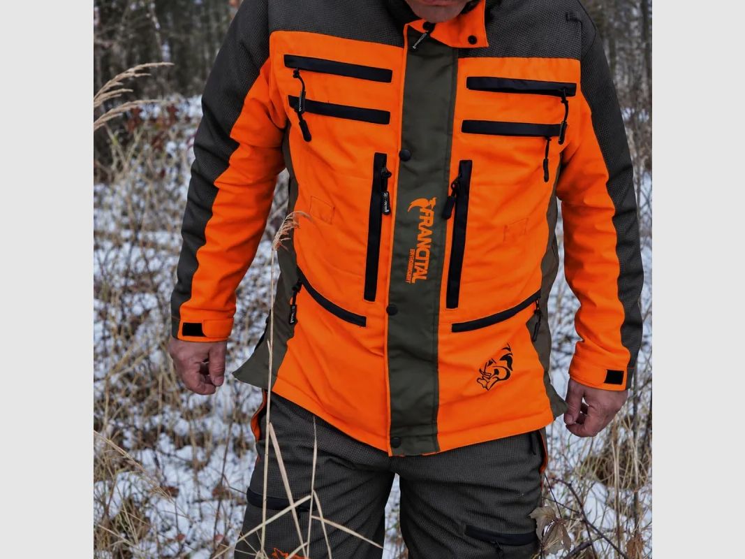 Francital Cerbère Jagdjacke orange fluo und grün, 11 Taschen, Bild 4 von 14