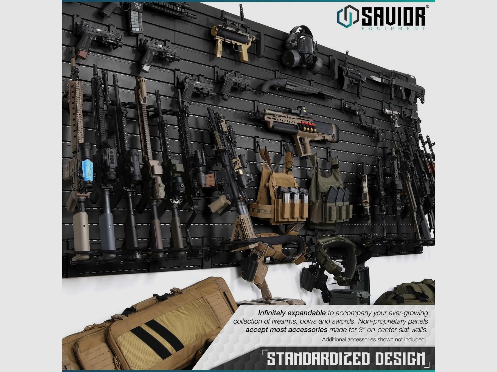 Savior - Mounting System - Wall Rack System 10 Panels - Black - WRS-PAN10-BK, image 5 of 6