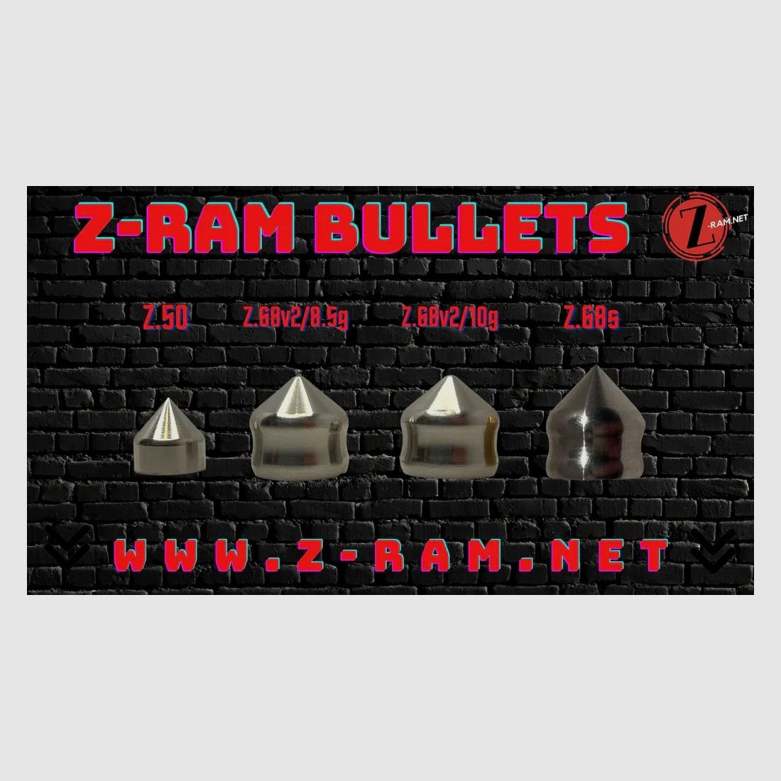 6X Z.68V2 10G Z-RAM STEEL BULLETS CAL 0.68 TCP FSC T8.1 T9.1 HDS68 HDR68 VKS