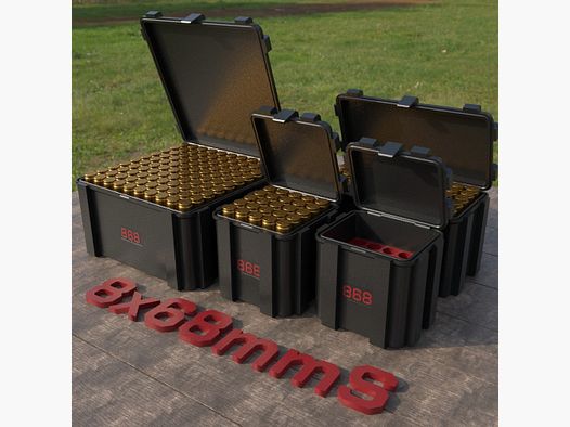 Filamelt Munitionsbox / Ammo Box 8x68mm S – Patronenbox ‘Klappdeckel’ – 20 / 25 / 50 / 100 Runden