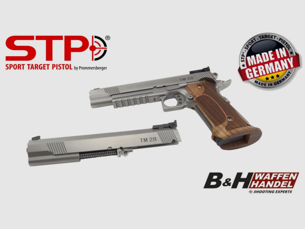 STP TM 28 6.0 con empuñadura Nill Match-German-Master y sistema intercambiable TM 6.0 9mm Luger y mira BOMAR