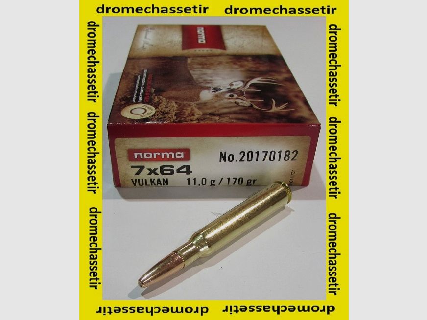 1 Schachtel mit 20 Patronen, Norma, Vulkan 170 Grain, Kaliber 7×64