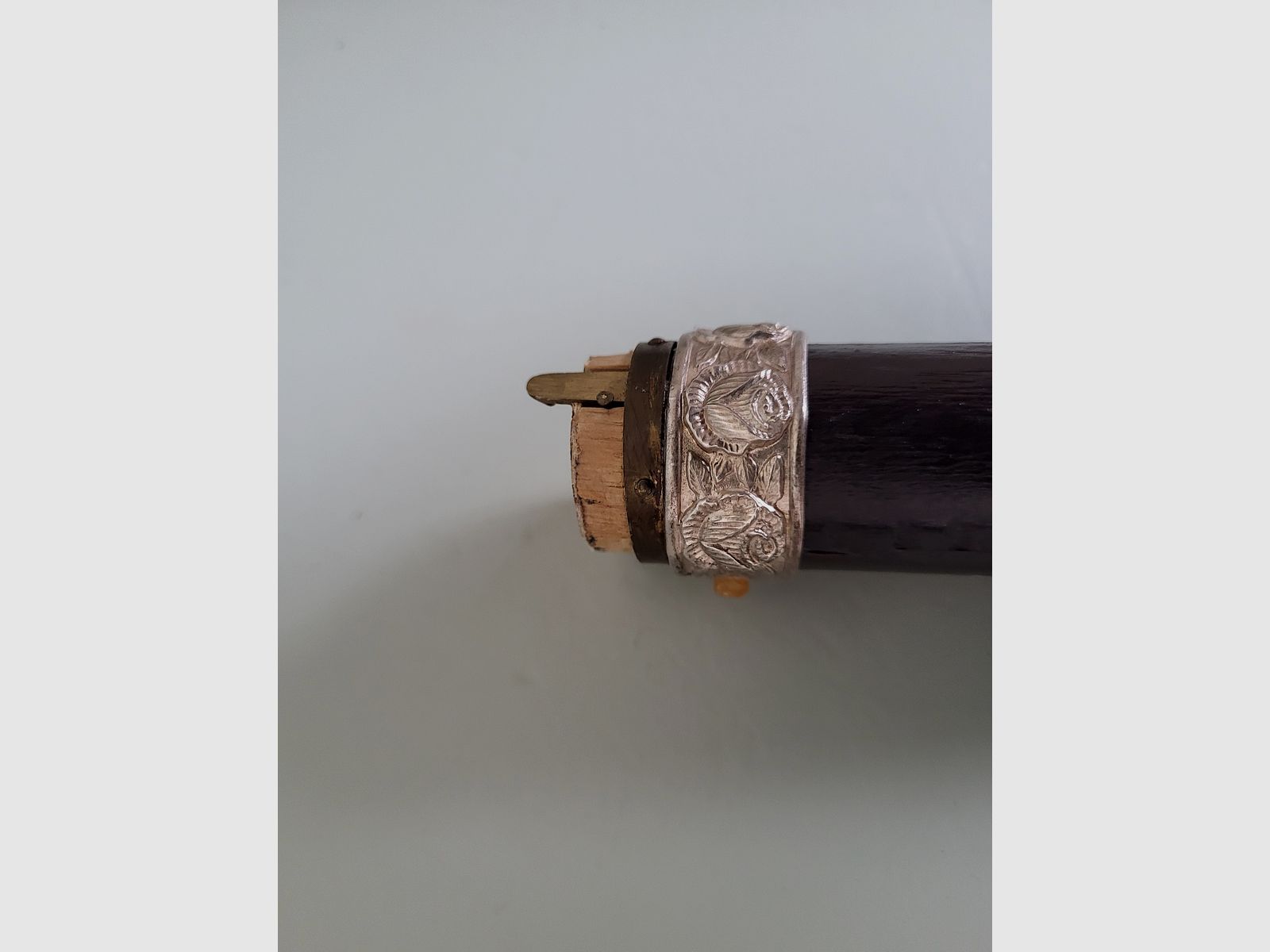 Nr.2 -Jugendstil Wandelstok - 800 Zilver - Barnsteen - 1890- 1910er jaren