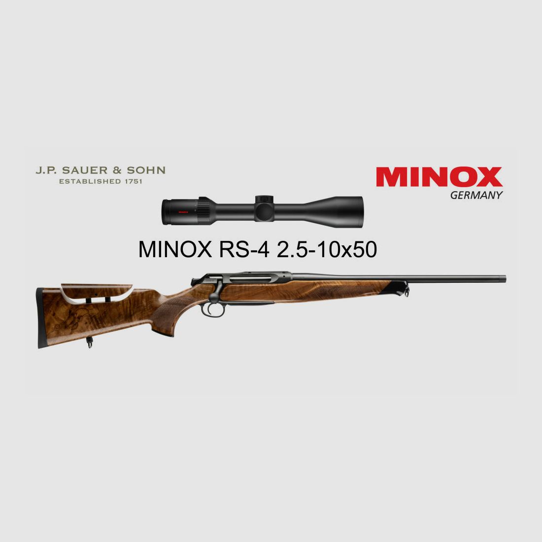J.P. Sauer & Sohn Sauer 505 Ergo Lux Repetierbüchse HQ3 Ausstattungspaket Elegance + VSR | 8.5x55 Blaser | MINOX RS-4 2.5-10x50, Bild 1 von 6