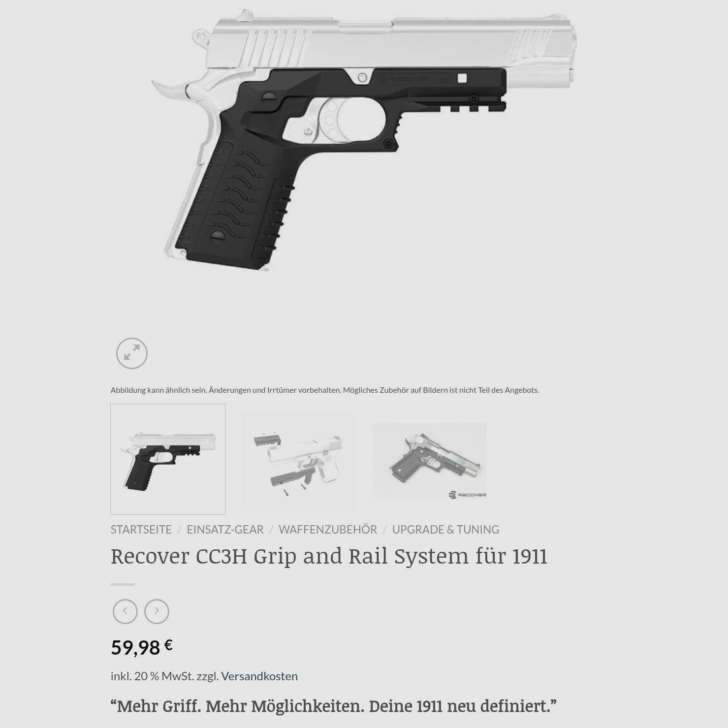 RECOVER TACTICAL, Griffschalen 1911