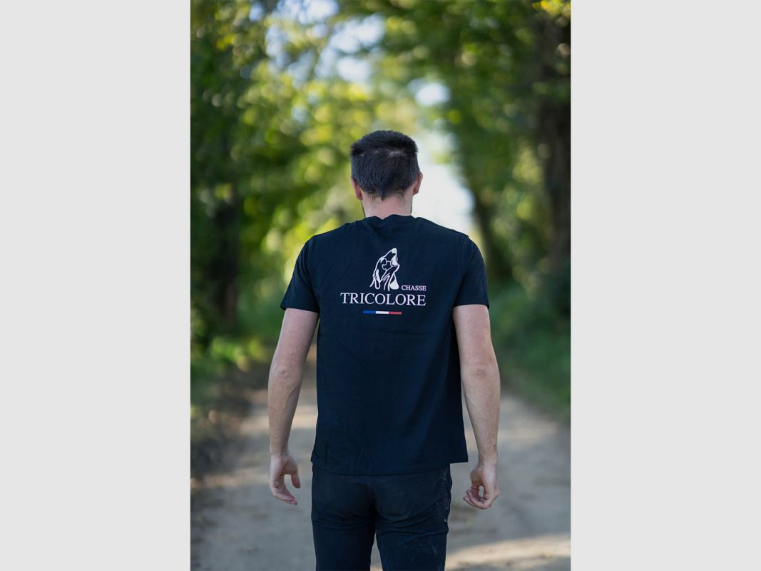 T-SHIRT JAGD TRIKOLOR HUNDESCHÄDEL - SCHWARZ, Bild 2 von 2