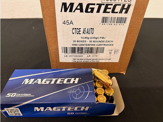 Magtech  .45Auto  .45ACP FMJ 230gr.