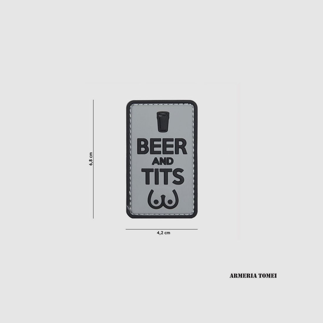PATCH – 3D PVC BEER AND TITS GRIGIO/NERO #9039