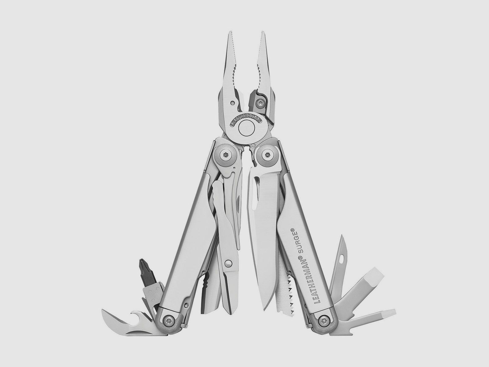 Leatherman SURGE de acero inoxidable, funda de nylon con bolsillo, L