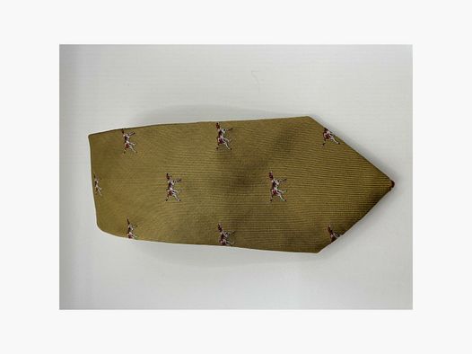 Robert Keyte Krawatte 100% Seide gold farben Motiv Hund