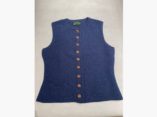 Weste aus Merinowolle in Jeansblau