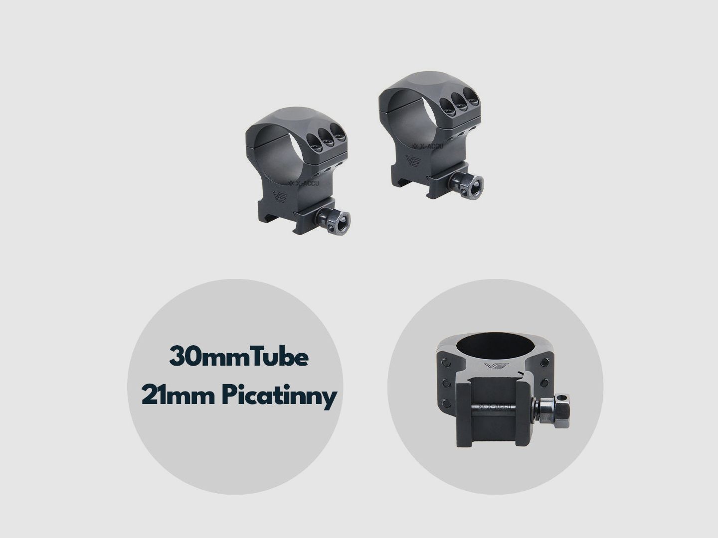 Vector Optics XASR-3002 X-Accu Montaggio per tubo da 30mm, 21mm Picatinny, h= 32mm