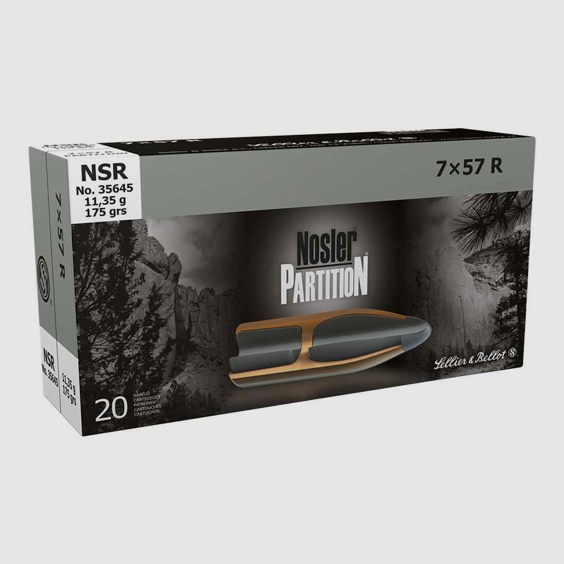 7x57 R Nosler Partition 11,4g/175grs. Sellier & Bellot