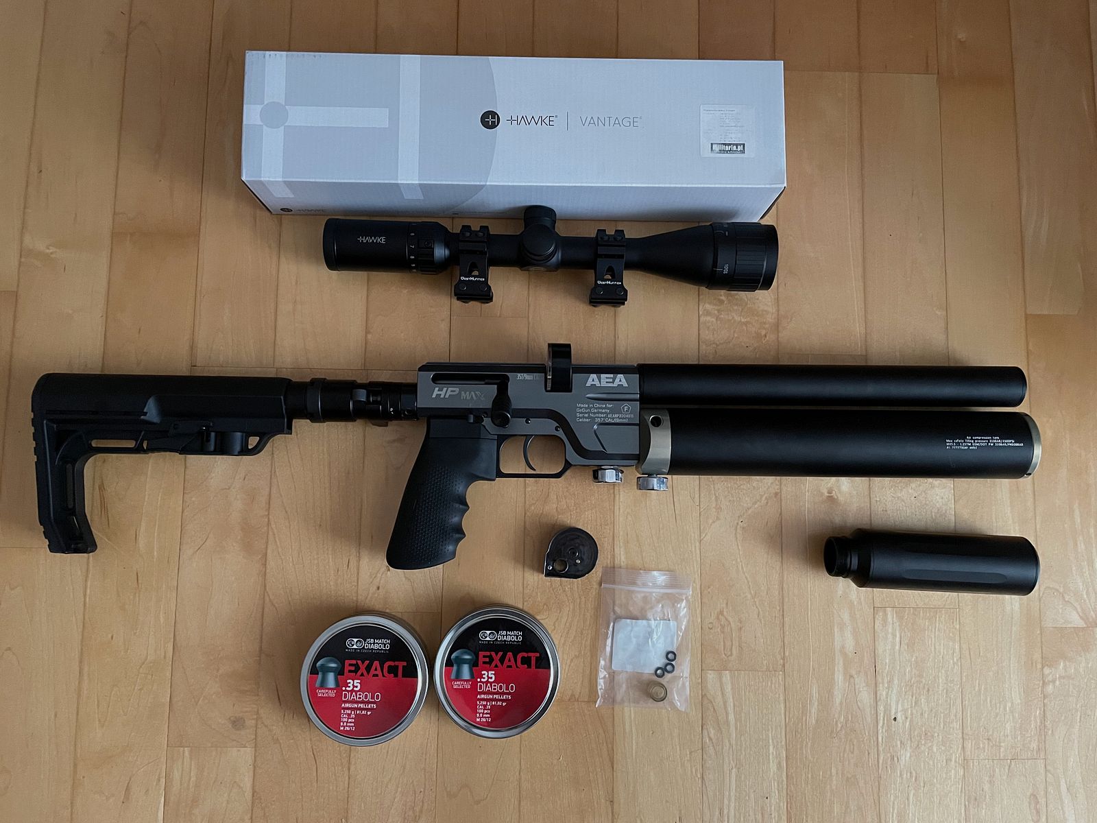 AEA HP MAX MK1 inkl Zielfernrohr Schalldämpfer und Munition