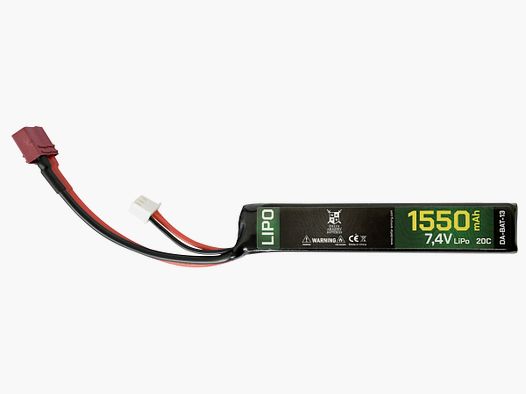 LiPo 7.4V / 1550mAh 20C T-Plug (Stock Type) | Delta Armory