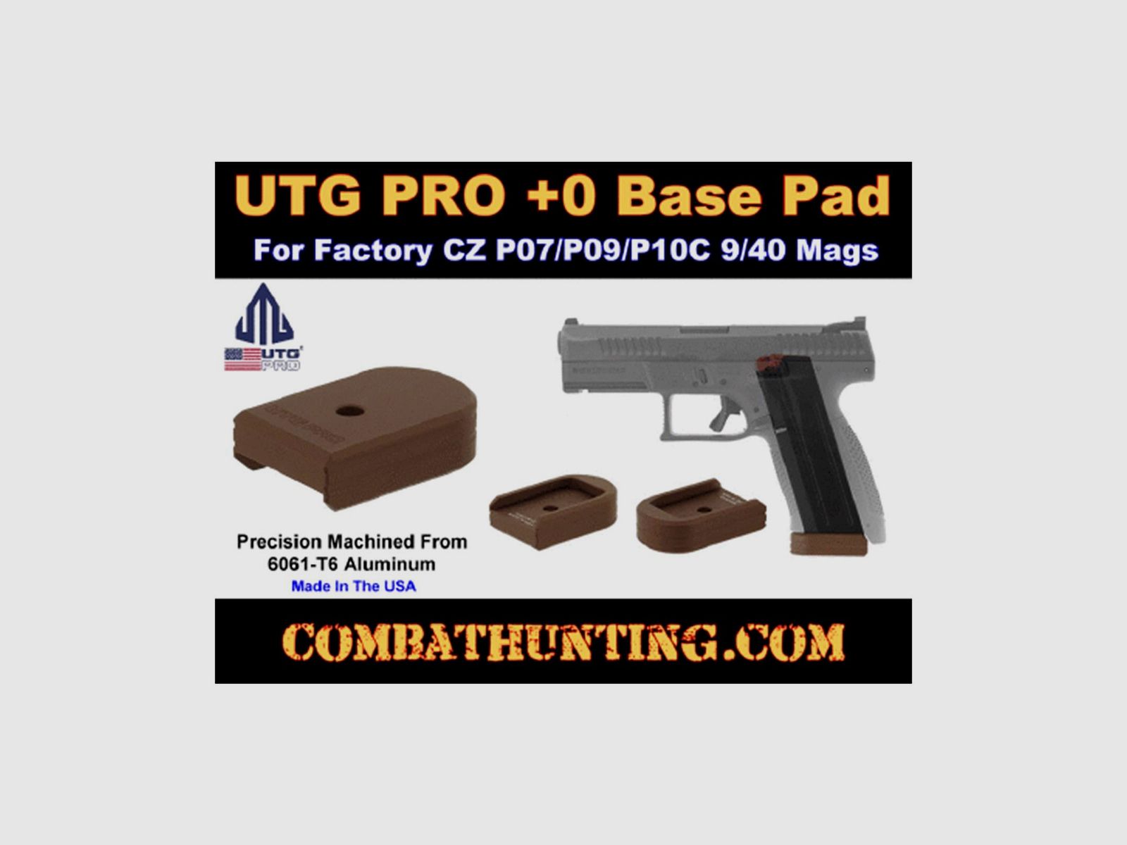 UTG PRO +0 Base Pad, CZ P07/P09/P10C, Alluminio bronzo opaco