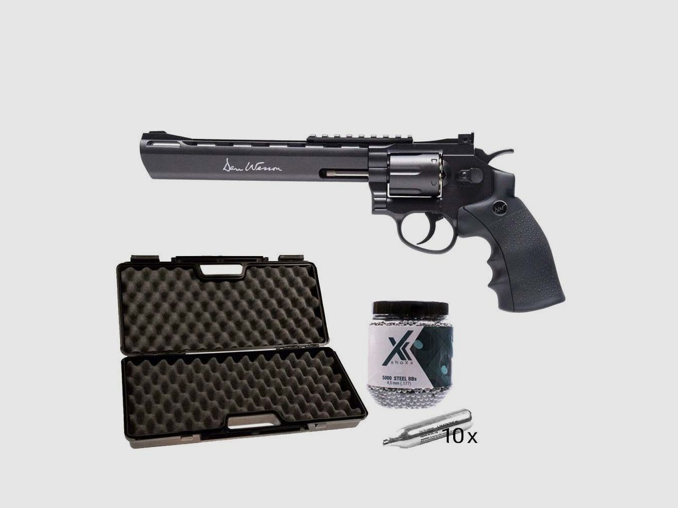 Dan Wesson Dan Wesson 8 inch zwart 4,5 mm koffer-set