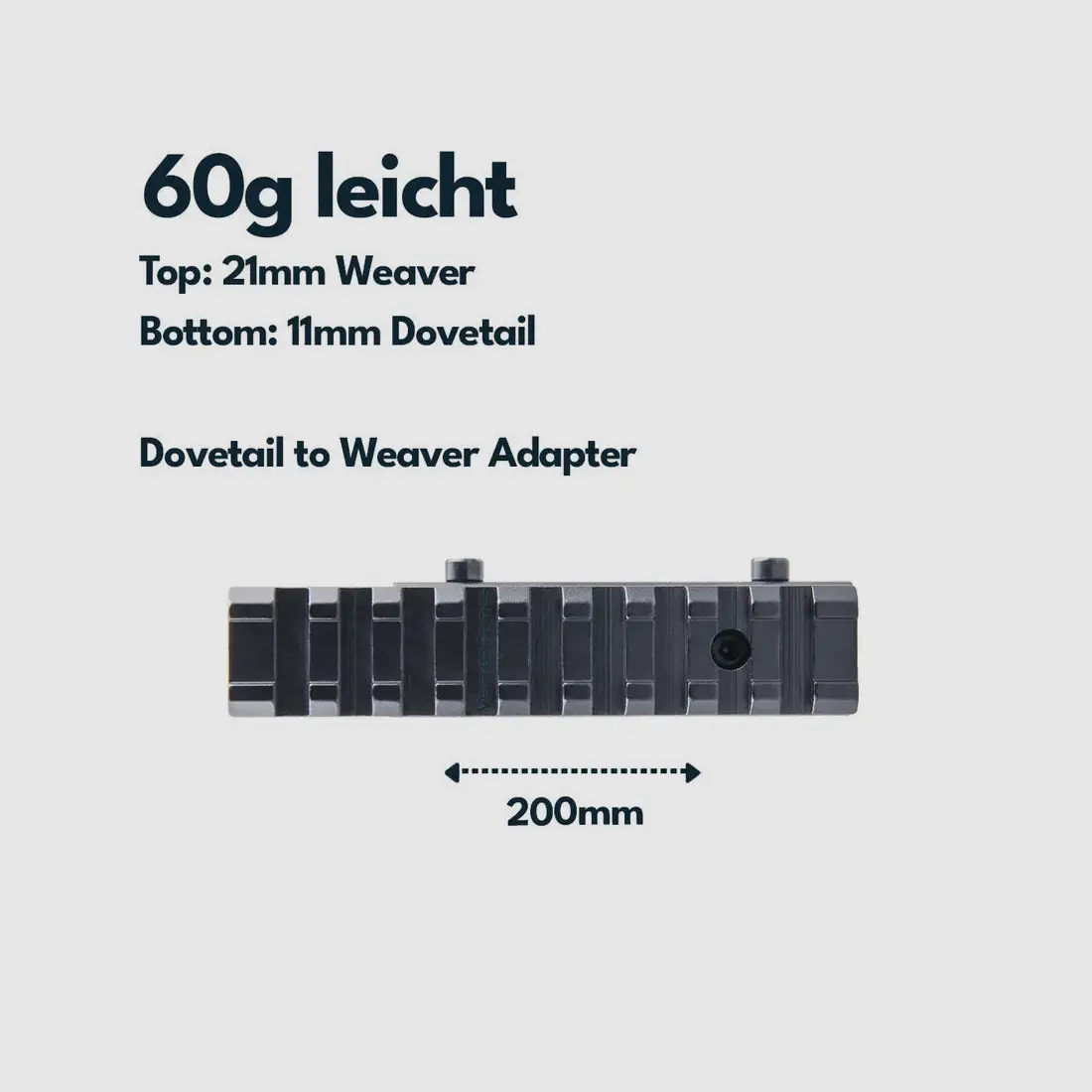 Vector Optics SCRA-31 - Uchwyt przedłużający Dovetail na szynę Weaver, zdjęcie 2 z 3