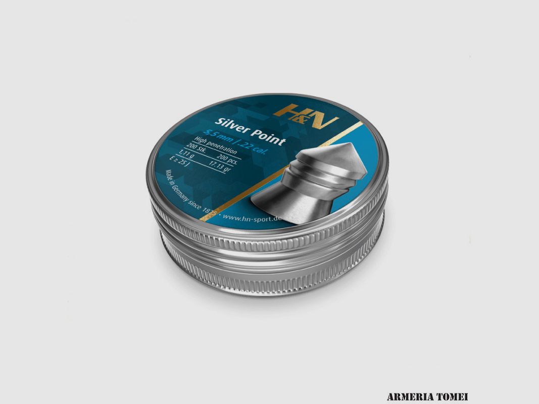 H & N – SILVER POINT 5.5MM/.22 CAL 17.13GR CONF. 200 PCS., image 1 of 2